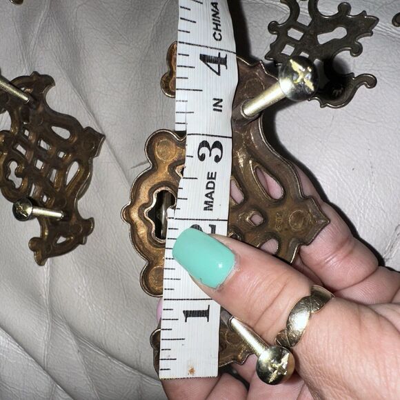 15 Pcs French Provincial Vintage Antique Brass Drawer Pull Hardware Decorative - Picture 12 of 12